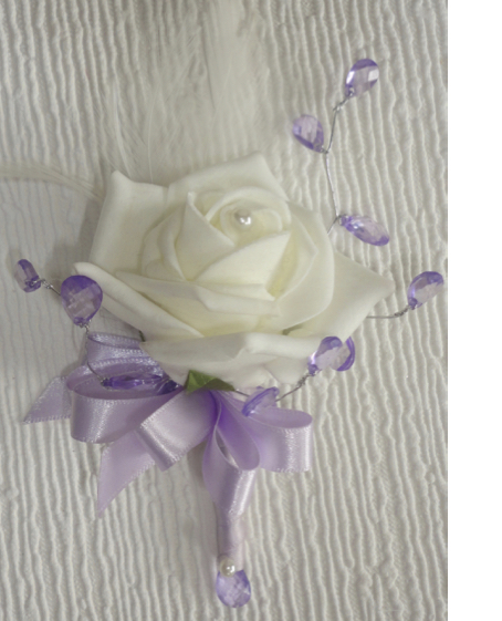 Lilac & Ivory Pin On Corsage